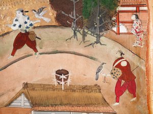 Osakazu Byobu - Japanilainen kahdeksanruutuinen taittuvanäyttö (maalaus) tekijältä Japanese School