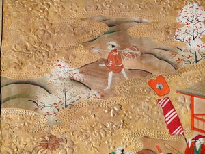 Osakazu Byobu - Japanilainen kahdeksanruutuinen taittuvanäyttö (maalaus) tekijältä Japanese School