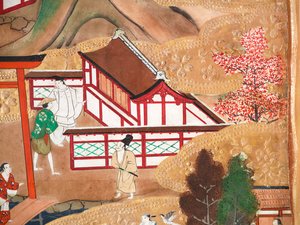 Osakazu Byobu - Japanilainen kahdeksanruutuinen taittuvanäyttö (maalaus) tekijältä Japanese School