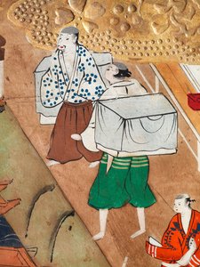 Osakazu Byobu - Japanilainen kahdeksanruutuinen taittuvanäyttö (maalaus) tekijältä Japanese School