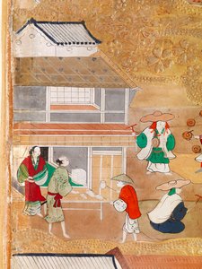 Osakazu Byobu - Japanilainen kahdeksanruutuinen taittuvanäyttö (maalaus) tekijältä Japanese School