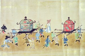 Osa Korean kuudetta Japanin-suurlähetystöä Tokugawa Ietsuna-perinnön aikaan vuonna 1651, mahdollisesti Kano Masanobu (1625-94) 1655-57 (käärömaalaus) (katso myös 120822 & 120823) tekijältä Japanese School