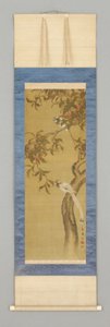 Persikka ja linnut, 1800-luvun alku tekijältä Japanese School