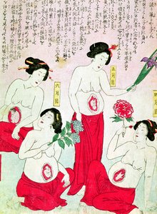 Raskaana olevat naiset, 1881 tekijältä Japanese School