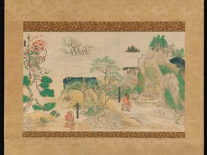 Kohtaus Jin’?ji-temppelin kuvitetuista legendoista tekijältä Japanese School