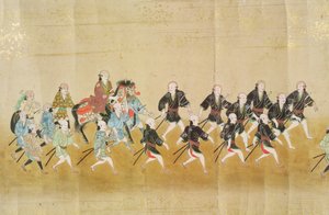 Kuudes Korean suurlähetystö Japanissa Tokugawa Ietsunas -perinnön aikaan vuonna 1651, mahdollisesti Kano Masunobu (1625-94) 1655-57 (käärömaalaus) tekijältä Japanese School