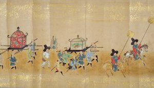 Kuudes Korean suurlähetystö Japanissa Meireki 1:ssä Tokugawa Ietsunasin peräkkäin vuonna 1651, mahdollisesti Kano Masunobu (1625-1694) (käärömaalaus) (yksityiskohta) (katso myös 79774 & 120822) tekijältä Japanese School