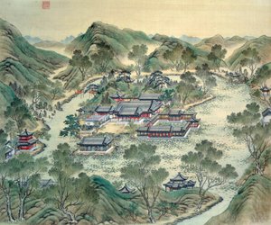 Grand Palais Yksityiskohta 1800-luvun japanilaisesta vedosta. tekijältä Japanese School