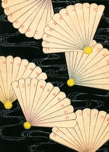 Valkoiset tuulettimet mustalla taustalla tekijältä Japanese School