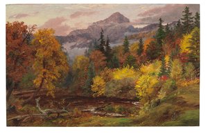 Syksyn lehdet Valkoisilla vuorilla (Mount Chocorua) tekijältä Jasper Francis Cropsey