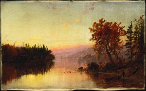 Greenwood Lake Twilightissa, 1873 tekijältä Jasper Francis Cropsey