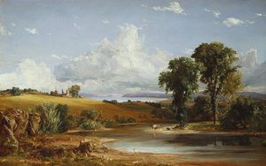 Kesäiltapäivä Hudsonissa, 1852 tekijältä Jasper Francis Cropsey