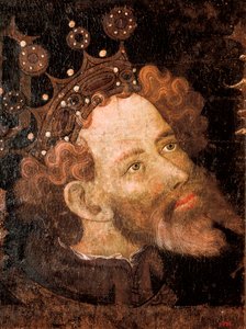 Pietari IV Aragonilainen, yksityiskohta temperasta puulla, kirjoittanut Jaume Mateu