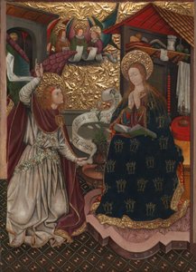 Marian ilmestys ja syntymä, noin 1457 (öljy, tempera ja kulta puupaneelille). tekijältä Jaume Ferrer