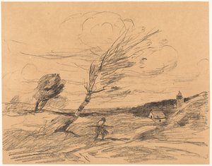 Tuulenpuuska tekijältä Jean-Baptiste-Camille Corot