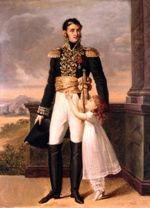 Kenraali Junot ja hänen tyttärensä Josephine, n. 1805 (maalaus) tekijältä Jean Baptiste (attr. to) Isabey