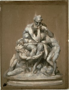 Tutkimus veistokselle "Ugolino ja hänen lapsensa" tekijältä Jean Baptiste Carpeaux