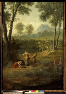 Viisi aistia: "" haju"" Yksityiskohta koristepaneelista Jean Baptiste Oudry (1686-1755) 1749 Versailles, musee du chateau. tekijältä Jean Baptiste Oudry