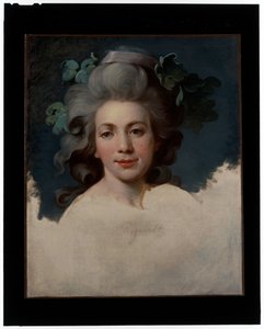 Naisen muotokuva (Bacchanten hahmossa olevan naisen pää, keskeneräinen muotokuva) tekijältä Jean Baptiste Regnault