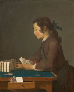 The House of Cards, n. 1737 (öljy kankaalle) tekijältä Jean Baptiste Simeon Chardin