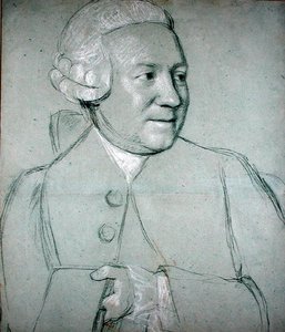 Muotokuva miehestä pitelemässä kirjaa (musta, valkoinen ja punainen liitu paperille) tekijältä Jean Étienne Liotard