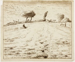 Maisema - Gruchyn kukkula, Normandia tekijältä Jean-Francois Millet