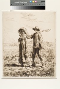 Töihin meno (etsaus) tekijältä Jean Francois Millet