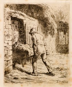 Mies kottikärryjen kanssa tekijältä Jean Francois Millet