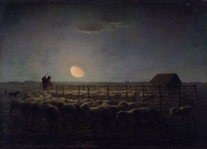 Lampaat, kuutamo tekijältä Jean Francois Millet