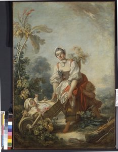 The Joys Of Motherhood (öljy kankaalle) tekijältä Jean Honore Fragonard