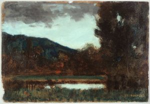 Elsassin maisema, hämärä, vuosien 1879 ja 1888 välillä (öljy)