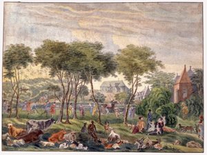 Reunionin saari. 1813 (akvarelli) tekijältä Jean Joseph Patu de Rosemont