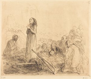 Lourdes, ihmeparannettu nainen (1. laatta)