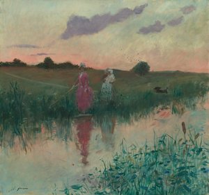 Taiteilijan vaimo kalastamassa tekijältä Jean-Louis Forain