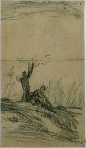 Hahmo istuu puun alla tekijältä Jean Francois Millet
