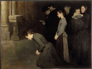 Nöyrän rukous Jean Henri Geoffroyn maalaus dit Geo (1853-1924) 1893 Su. 1,45 x 1,92 m Dijon, Musee des Beaux Arts tekijältä Jean Geoffroy