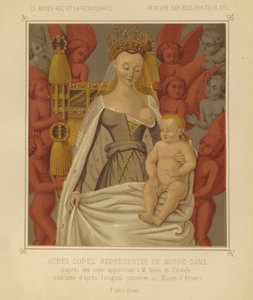 Agnes Sorel hahmona Madonna Lactans (chromolitho)