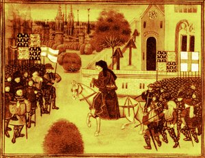 John Ballin saarna talonpojille, valaistus Jean Froissartin kronikkaan (1300-luku).