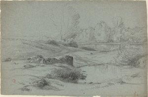 Kallioniitty joen rannalla tekijältä Jean Achille Benouville