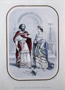 Kuningas Salomo ja Saban kuningatar, kuvitus Alphonsen ja Adele Esquirosin teoksesta "Histoire des Amants Celebres de l