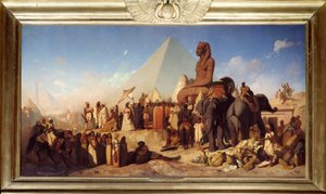 Cambyse ja Psammenite. Kambyse II:n, Persian valtakunnan kuninkaan Rouenidin tapaaminen 529-522 eaa.