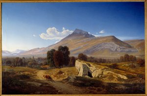 Saint Egreven näkymä Iseren laaksosta. Jean Alexis Achardin (1807-1884) maalaus