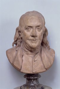 Benjamin Franklinin (1706-90) rintakuva 1778 (terrakotta) (katso myös 102249)