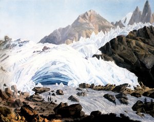 Chamonix: Arveyronin lähde, n. 1800 (kaiverrus)