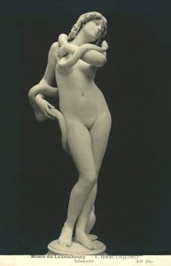 Eeva ja käärme (s/w-kuva) tekijältä Jean Antoine Marie Idrac