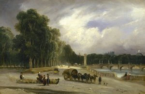 Le Cours-la-Reine, noin 1828 (öljy) tekijältä Jean Antoine Theodore Gudin