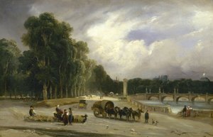 Näkymä Cours la Reinelle, n. 1828 (öljy kankaalle) tekijältä Jean Antoine Theodore Gudin