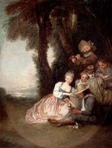 Champetre-konsertti, 1715 tekijältä Jean Antoine Watteau