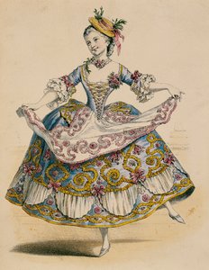 Hovimies pukeutunut maalaispukuun fete galantessa Jean Antoine Watteaun piirtämänä tekijältä Jean Antoine Watteau