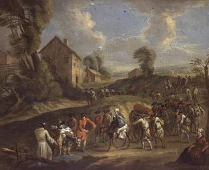 Jalkaväki maaliskuussa tekijältä Jean Antoine Watteau